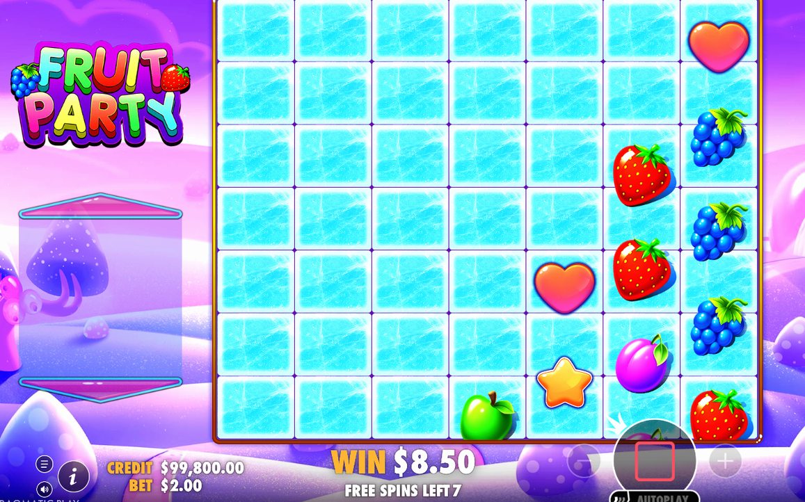 The night candy-land backdrop with ten free spins counted