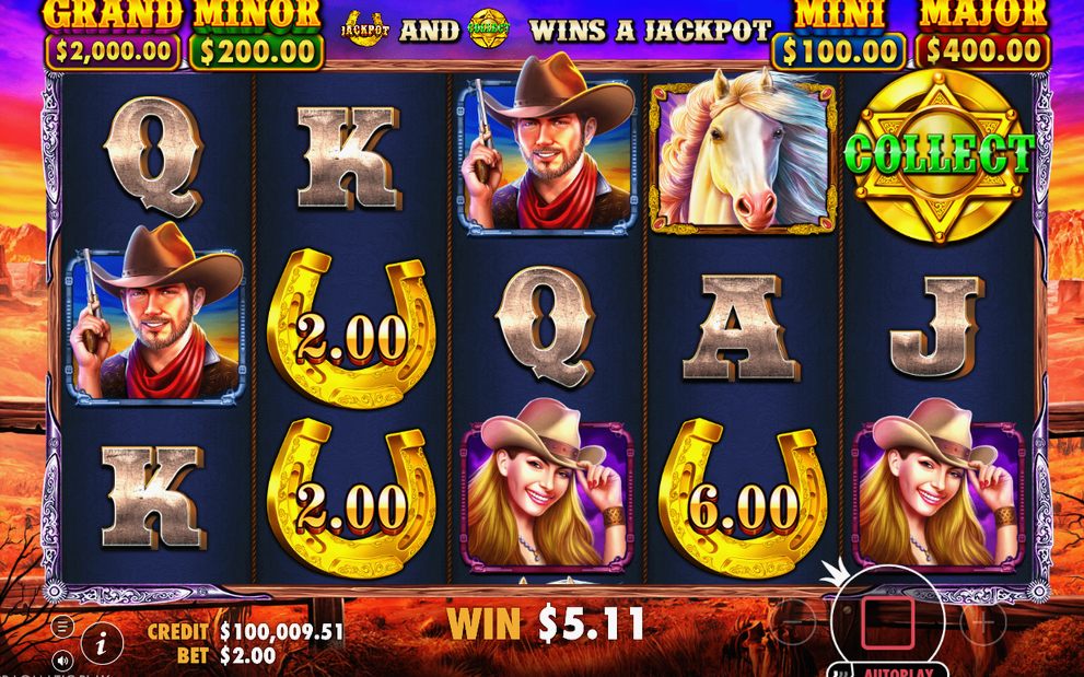 Jackpot Reveal Bonus with horseshoes to pick